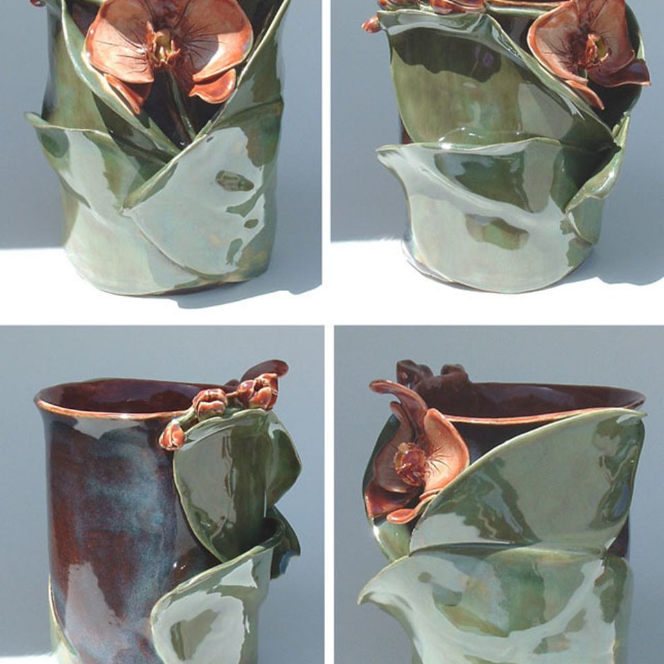 Orchid flower pot