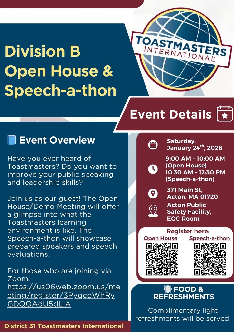 Toastmasters open house   speech a thon
