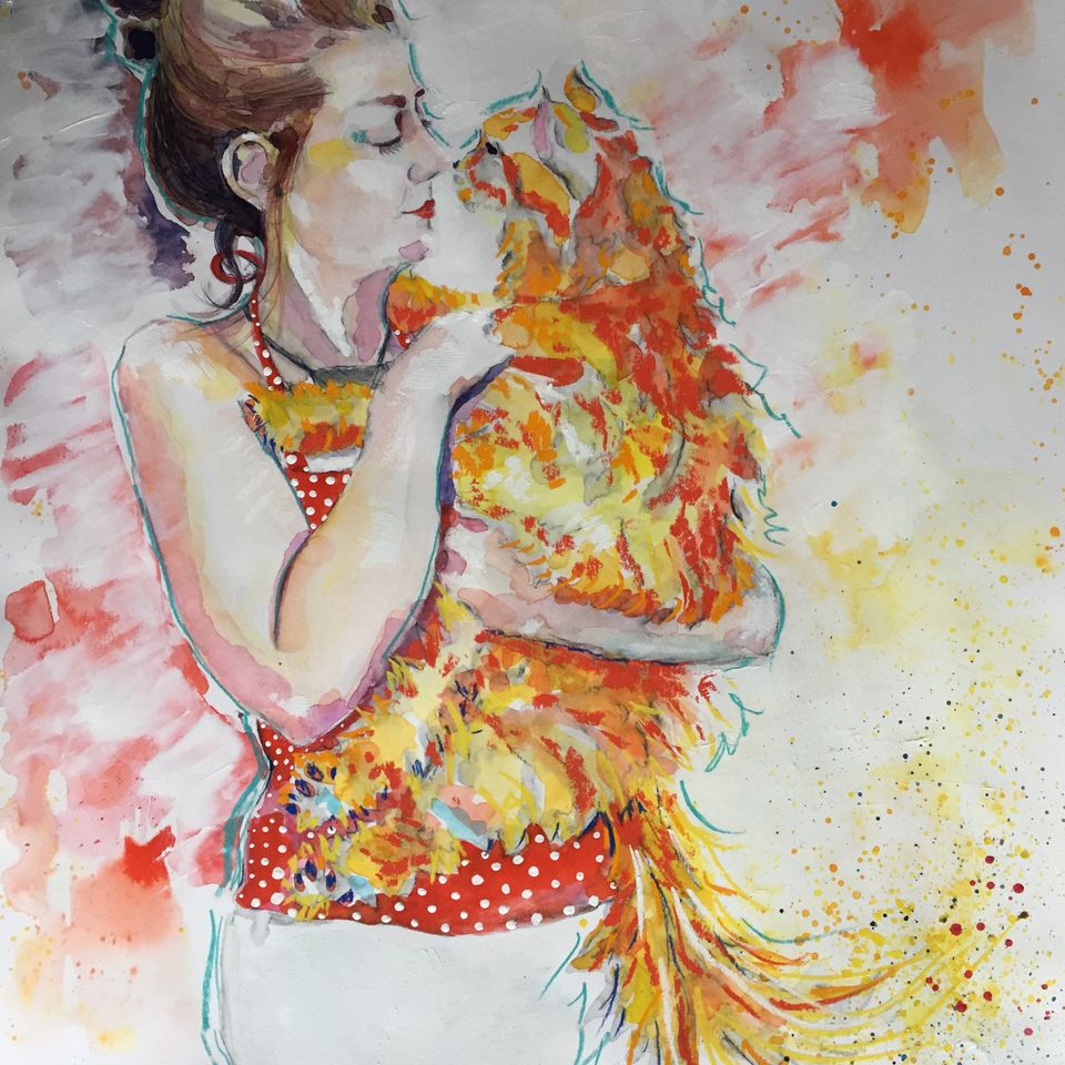 Watercolor portrait pet artist new jersey 