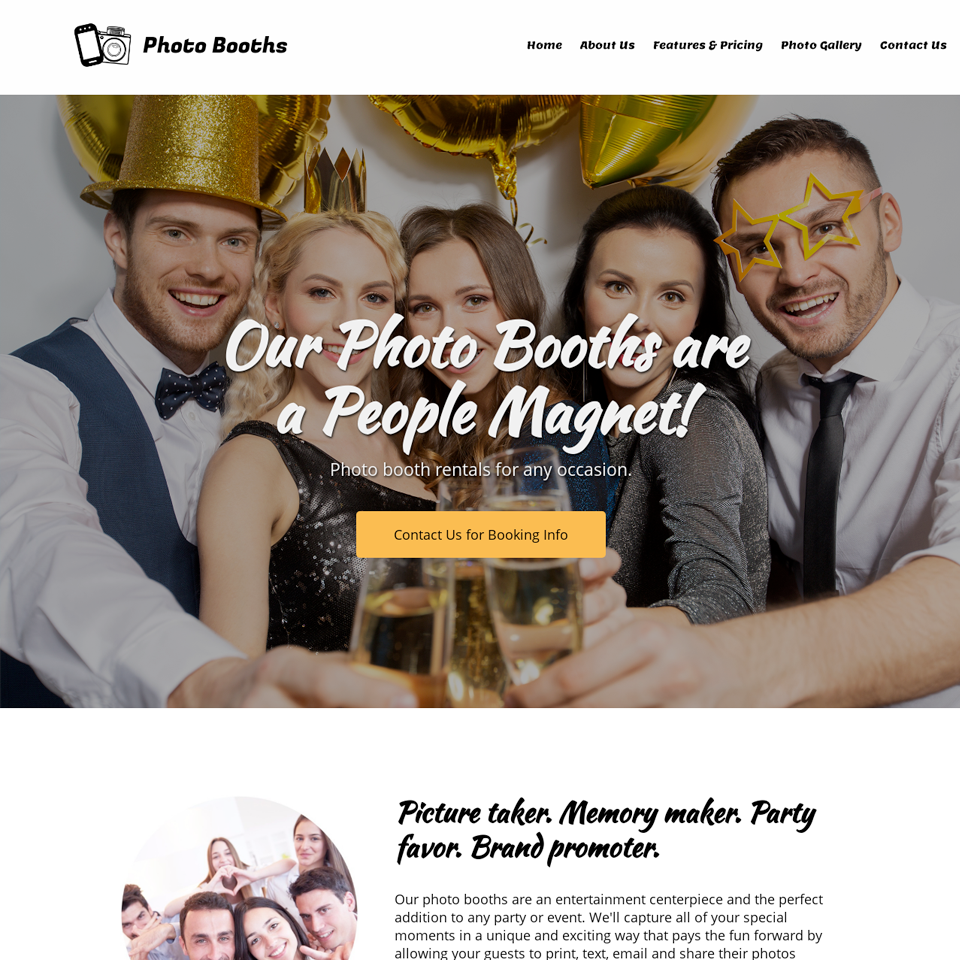 Photo booth website design 960x960