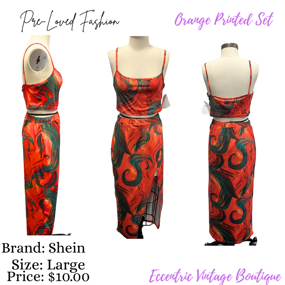 Orange printed set