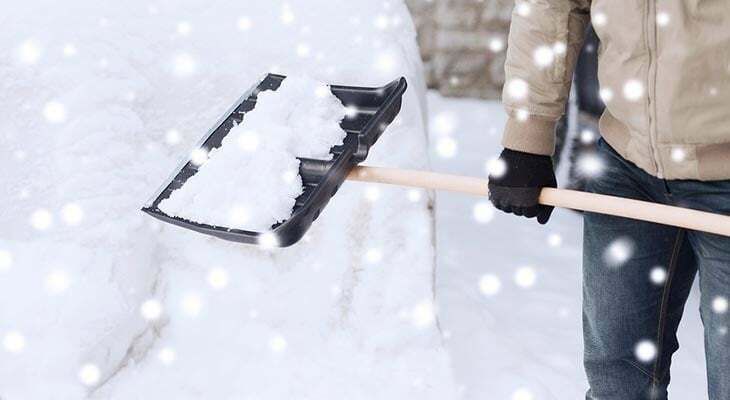 Snow shoveling header
