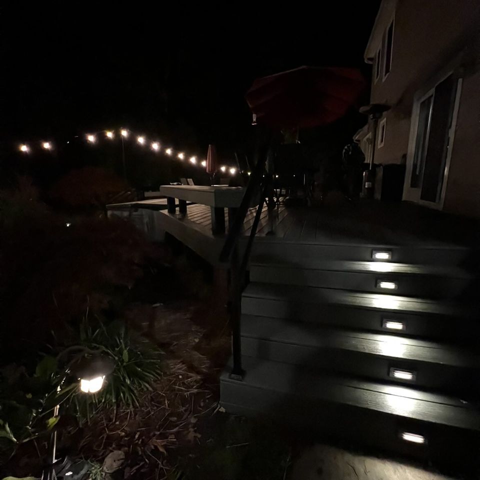 Full resurface 1200 sq ft trex enhance deck with lights, done by J.B.T Contracting of Long island, NY