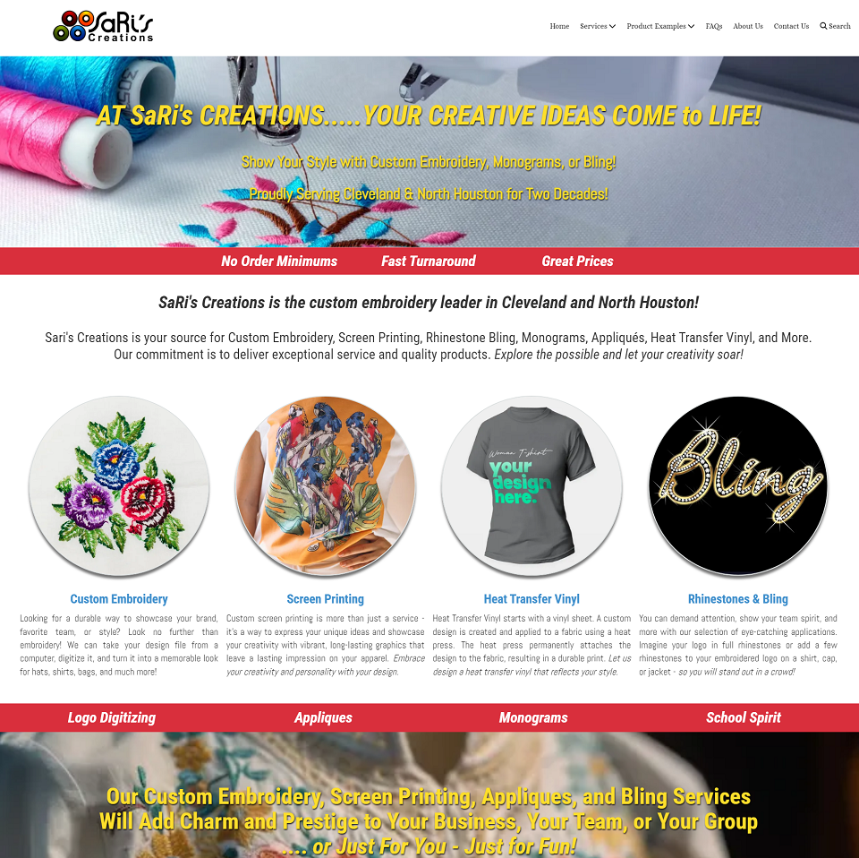 Sari's Creations Website Example