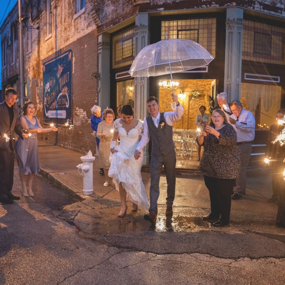 Bride and groom umbrella 2
