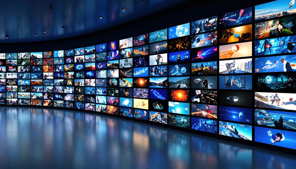 Medium vecteezy a large television screen with many different images 69689905 medium