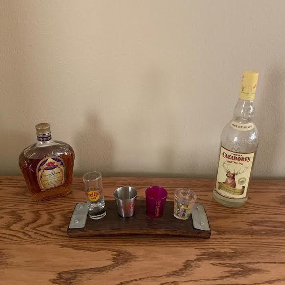 Unique bar decor from oak barrels in idaho