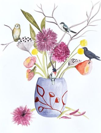 Jenny Schneider: Let's talk about it, Watercolor & Collage, 2022