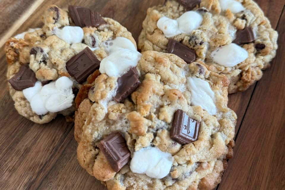 Fresh baked S'mores cookies at Bella Boo Ice Cream and Snowballs