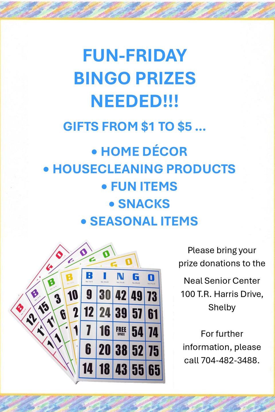 Poster may 2026 fun friday bingo prize request