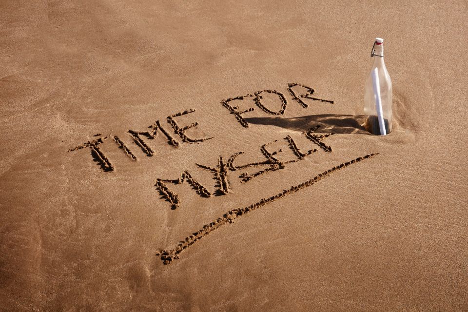 Time for myself in beach sand