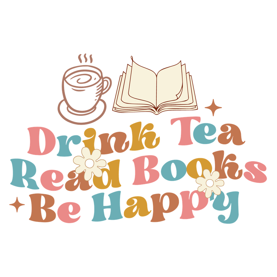 School   library drink tea read books be happy