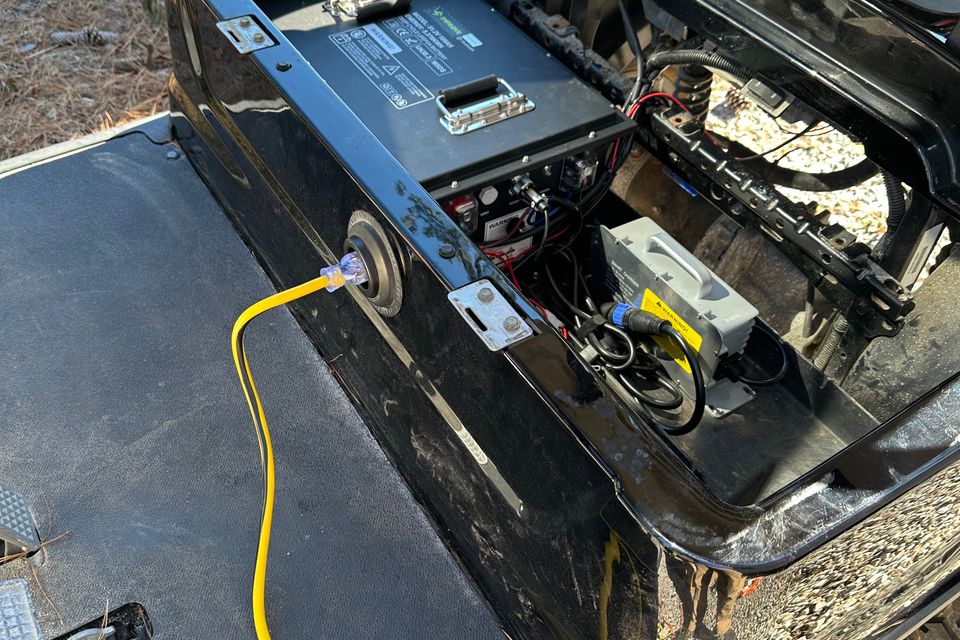 Lithium battery being charged.