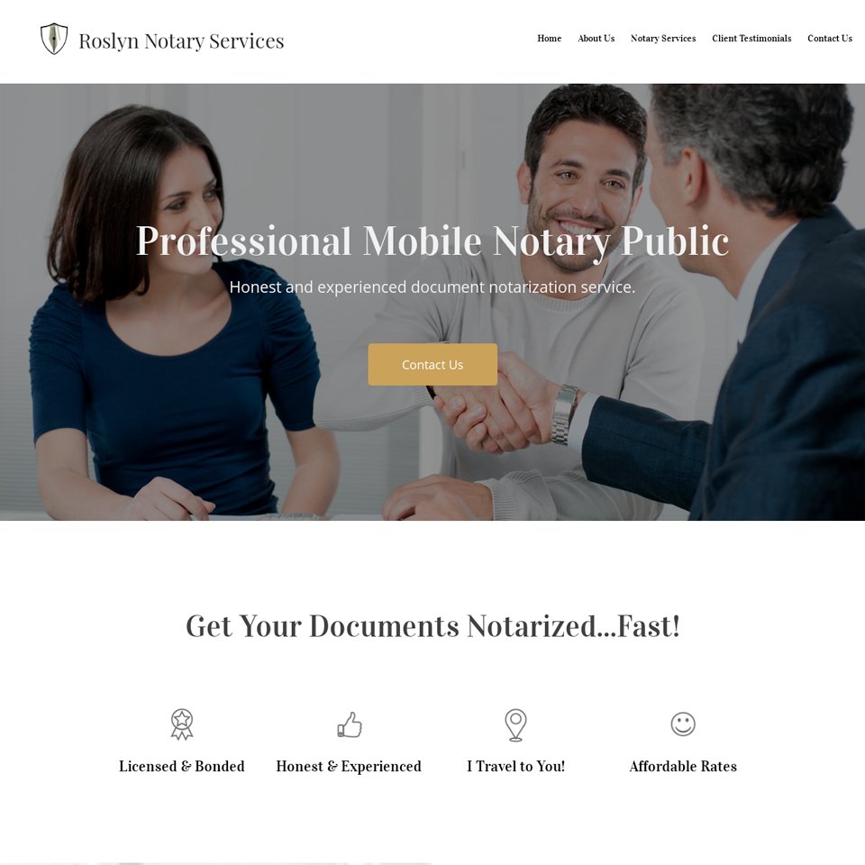 Notary public website design theme