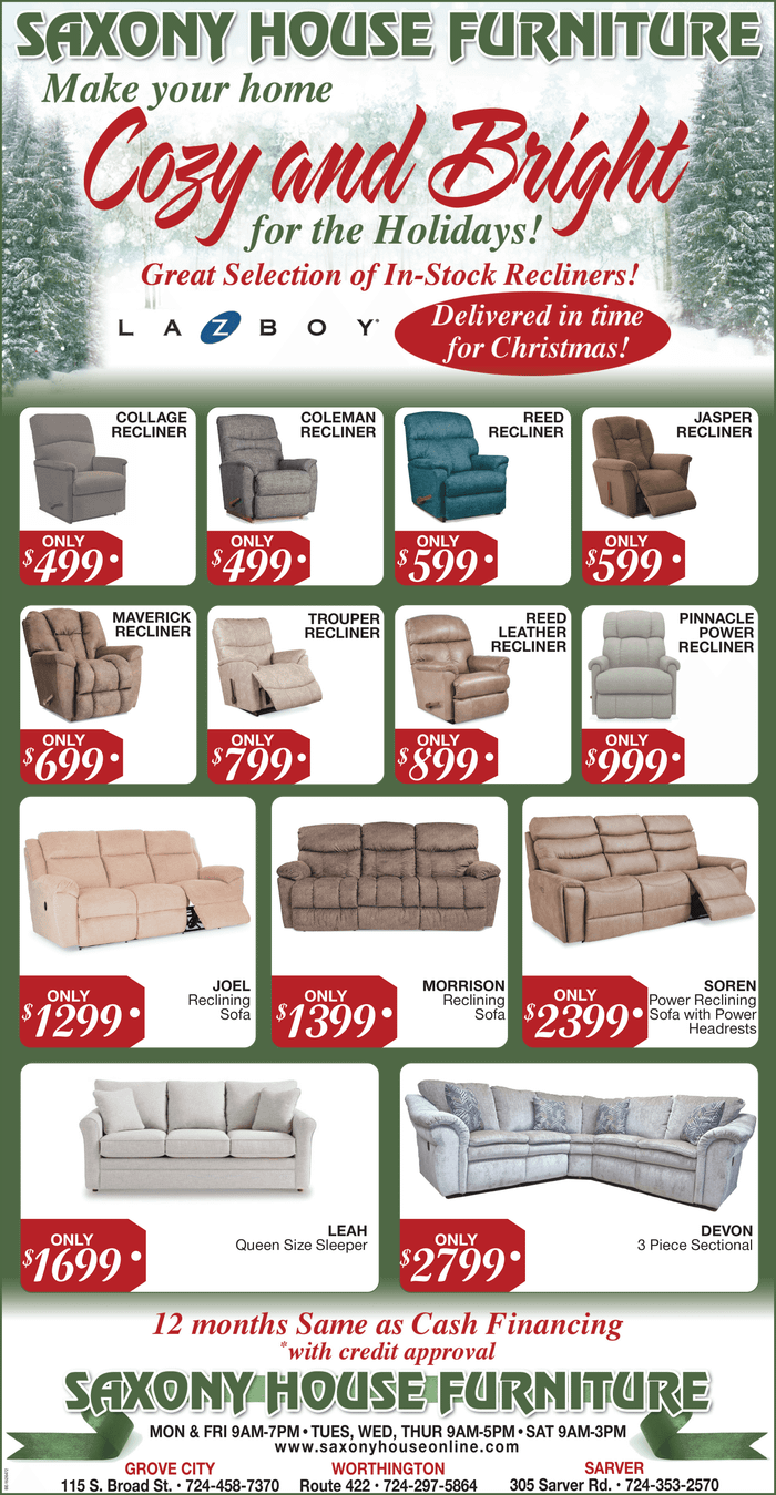 Saxony House Furniture Promotions