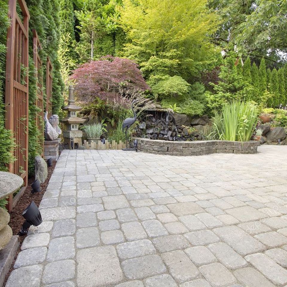 Depositphotos 11682502 stock photo backyard asian inspired paver patio