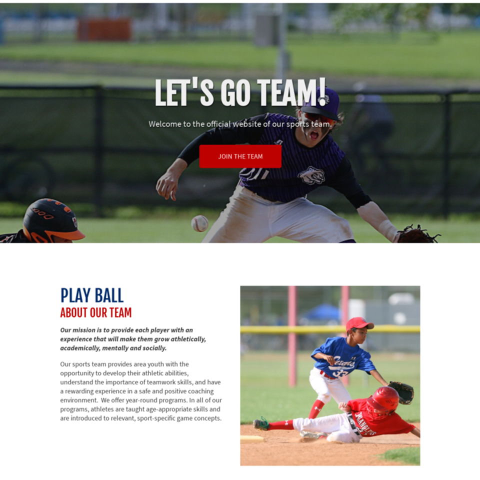 Youth sports team