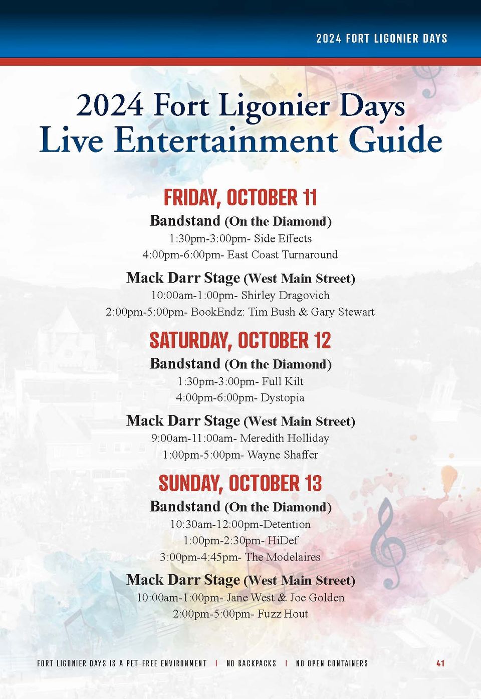 Entertainment scheduled