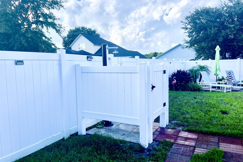 Vinyl shower enclosure