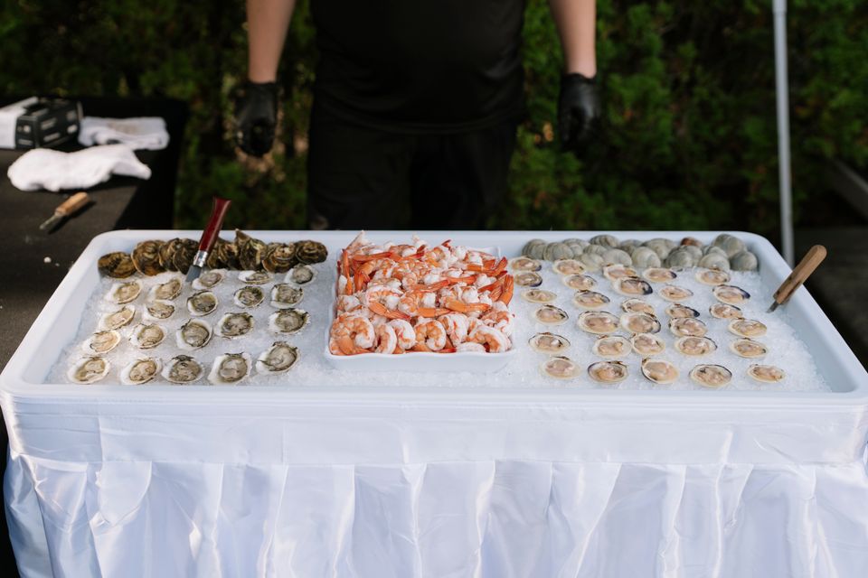 Clams and shrimp raw bar, Shore2Shore Shucking of Long Island