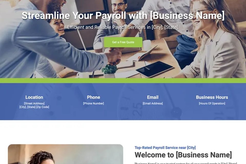 Payroll service website design theme original