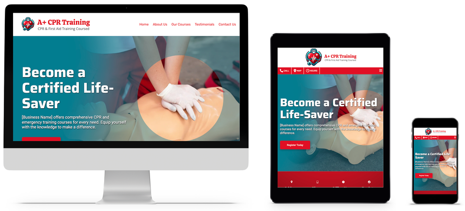 Cpr first aid training website design