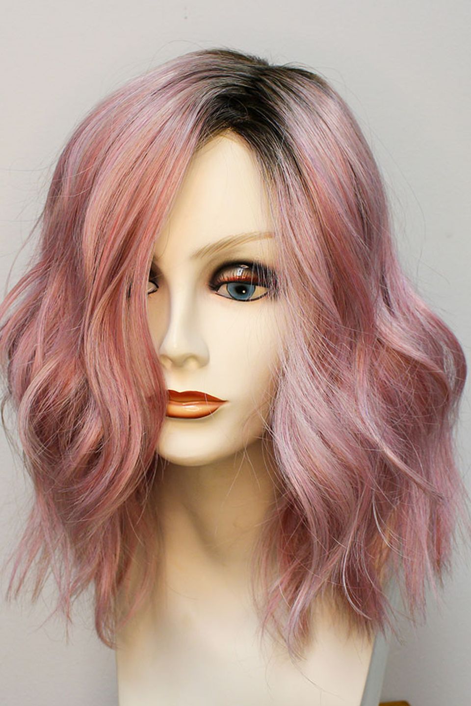 Pink with black roots bob 4