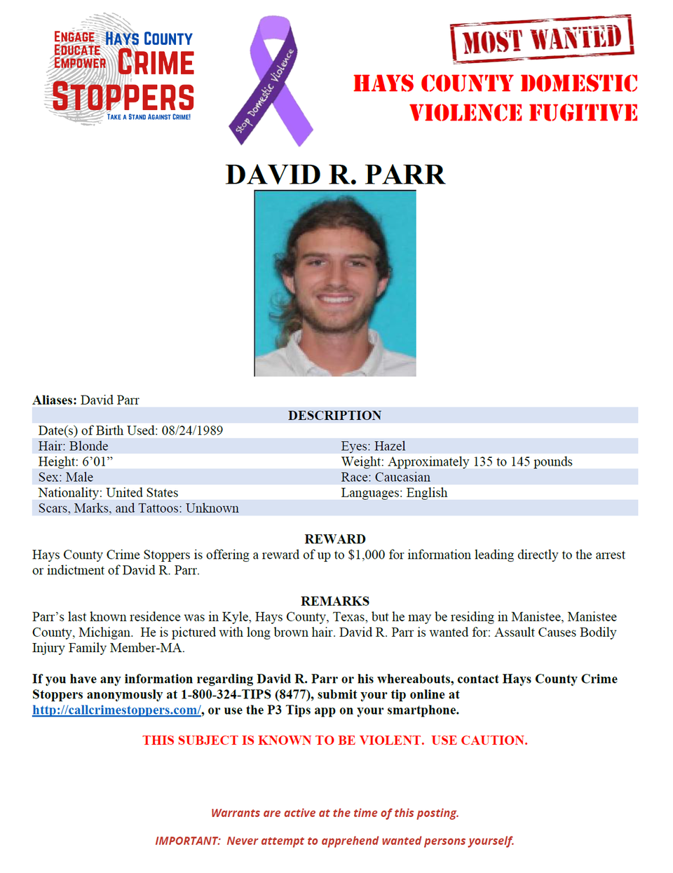 Parr most wanted poster
