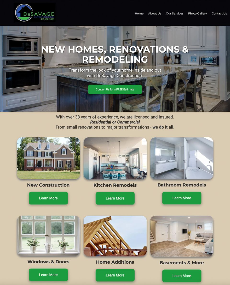 Desavage construction website