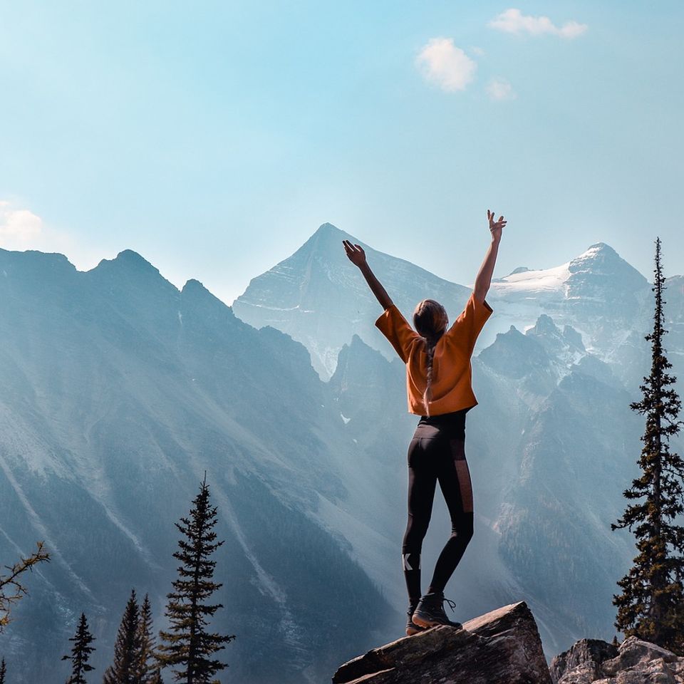 Woman on mountain