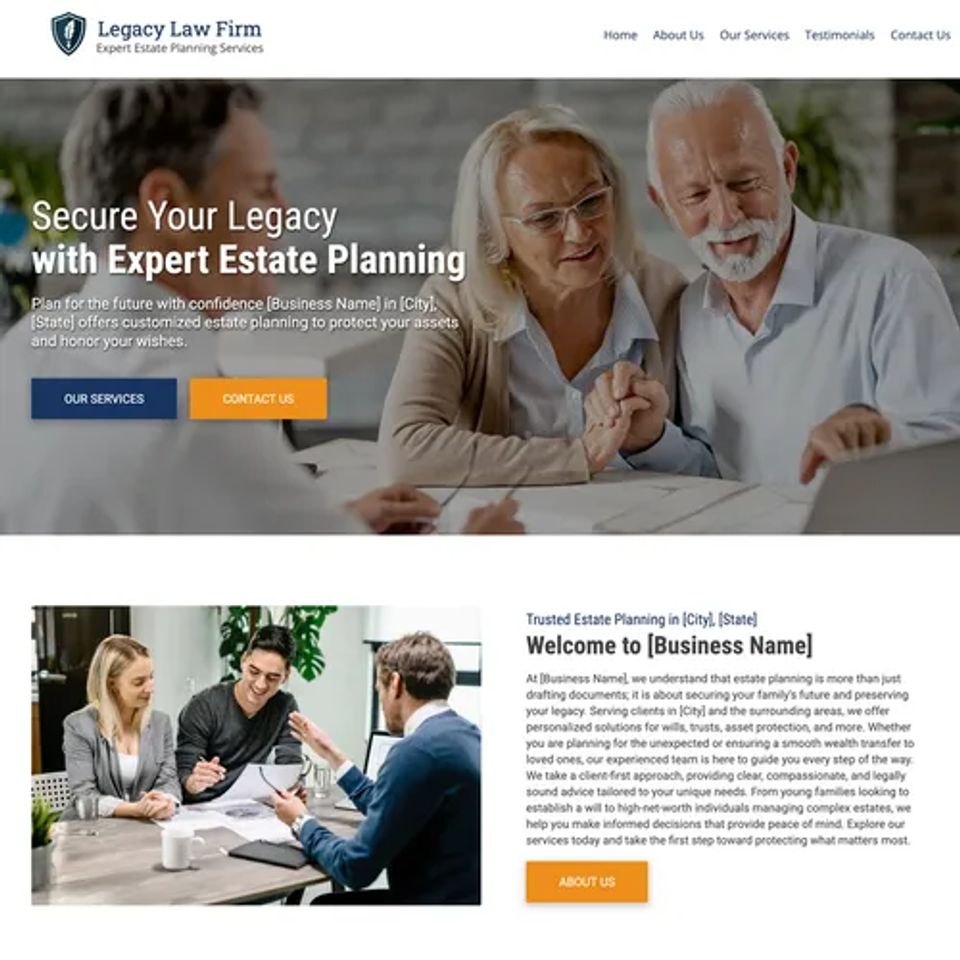 Awf estate planning website design theme original