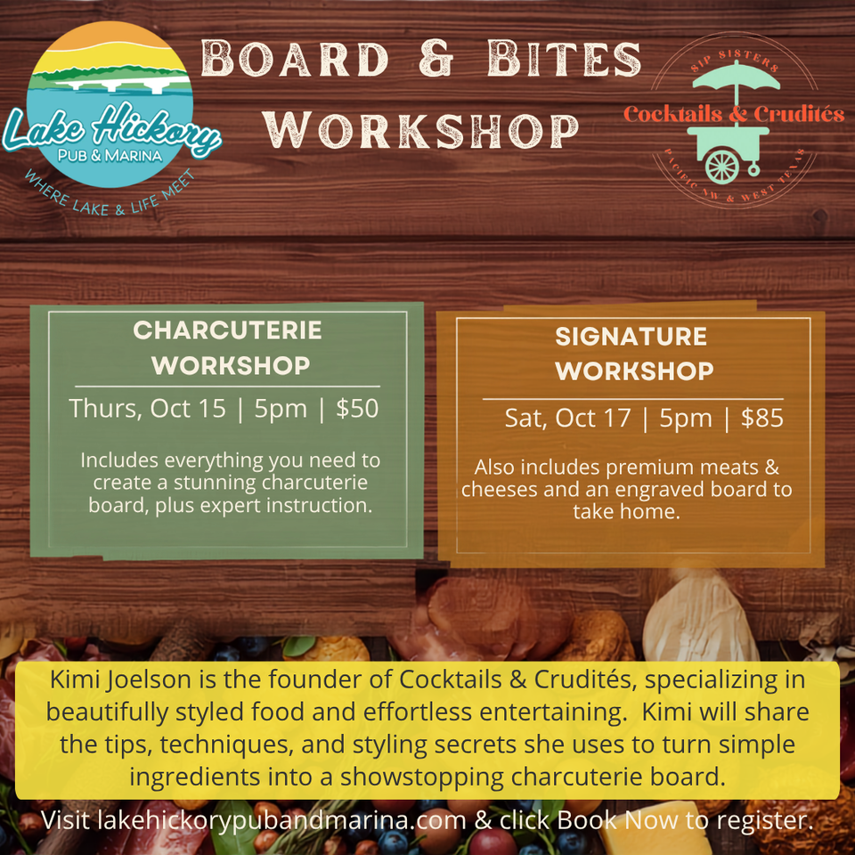 Rustic charm flyer for charcuterie board classes (1080 x 1080 px)