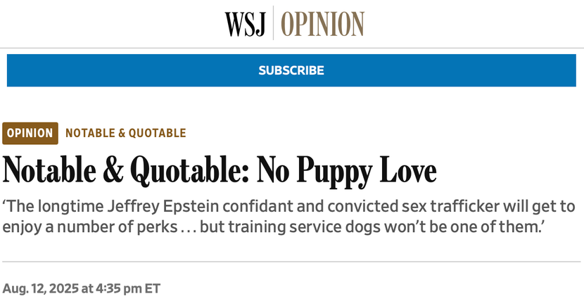 Wsj no puppy love