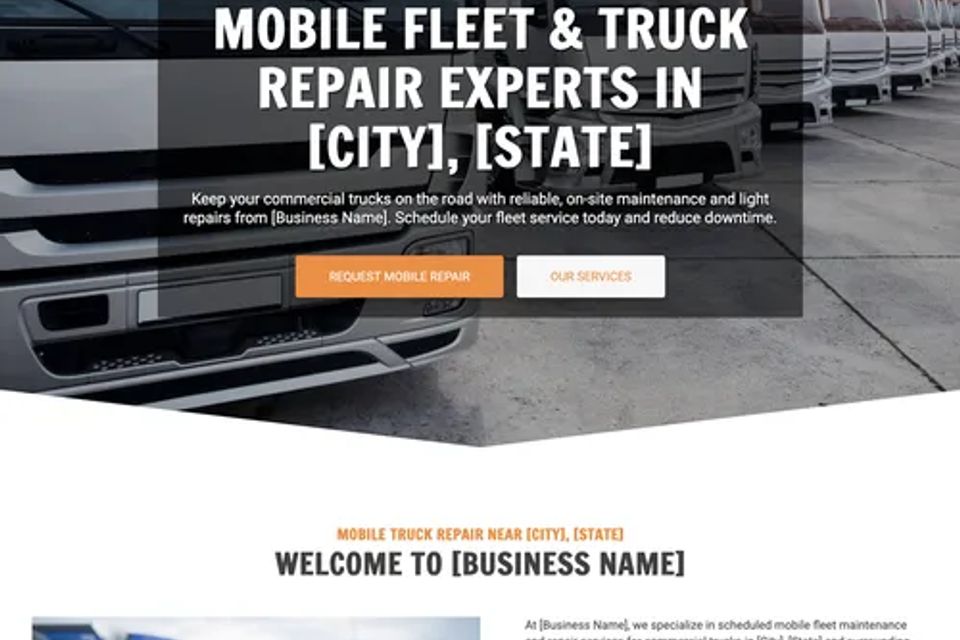 Mobile truck repair website design theme original