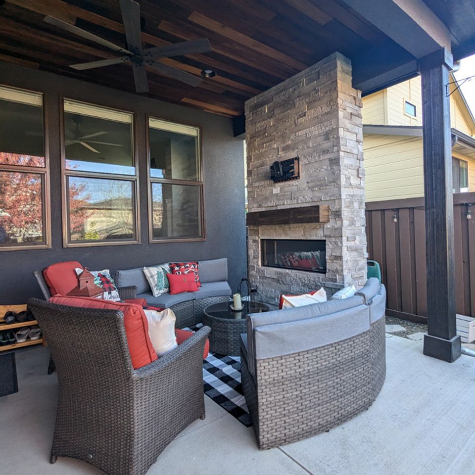 2 fireplace outside
