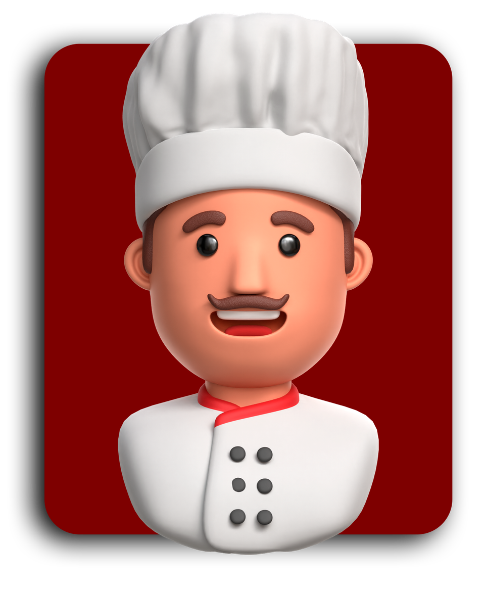 Chef con fondo rojo