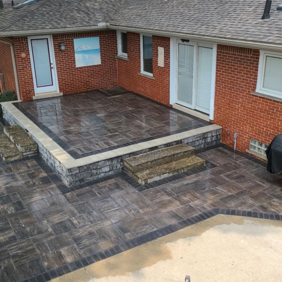 Hardscaping job done by Vic's Landscaping of Michigan