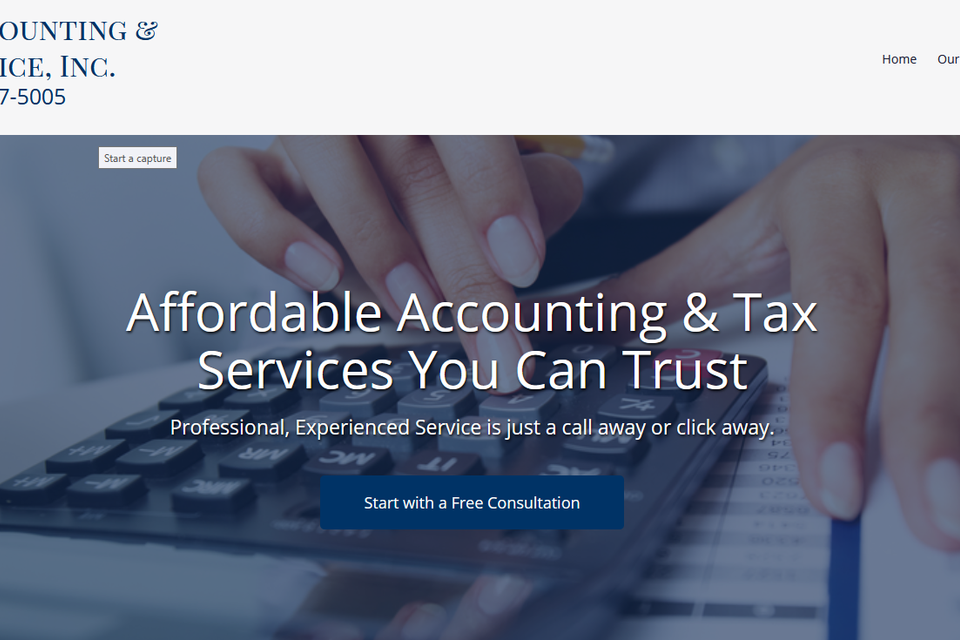 Abacus accounting website design header