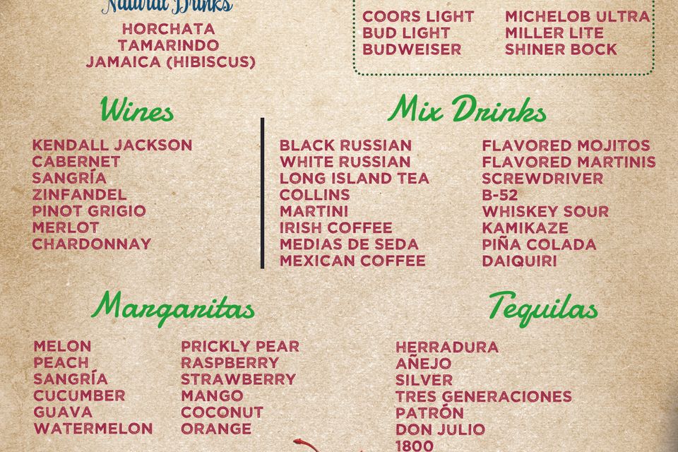Web menu0924 page7 loscaporales mexican restaurant