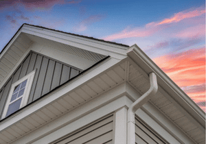 house with newly installed gutter