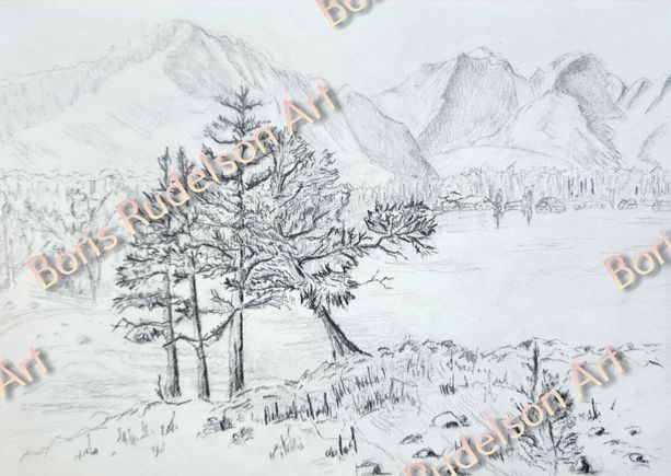Pencil. Landscape