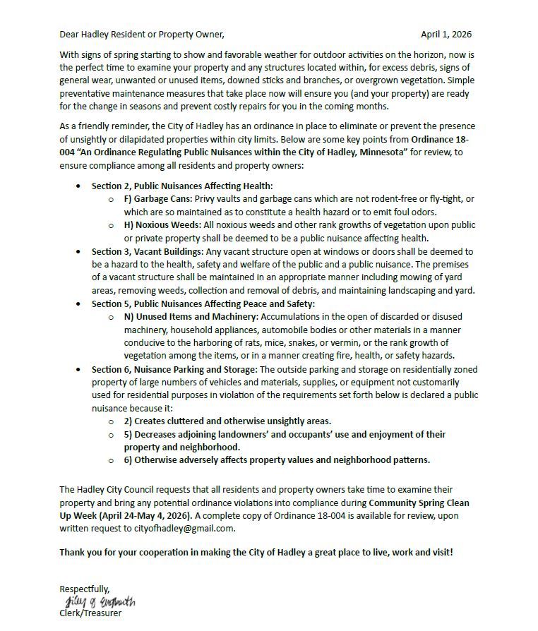 Community clean up initiative ordinance 18 004 spring 2026