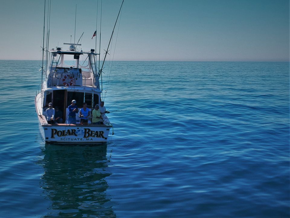 Polar Bear Drone 5 people fishing on board
