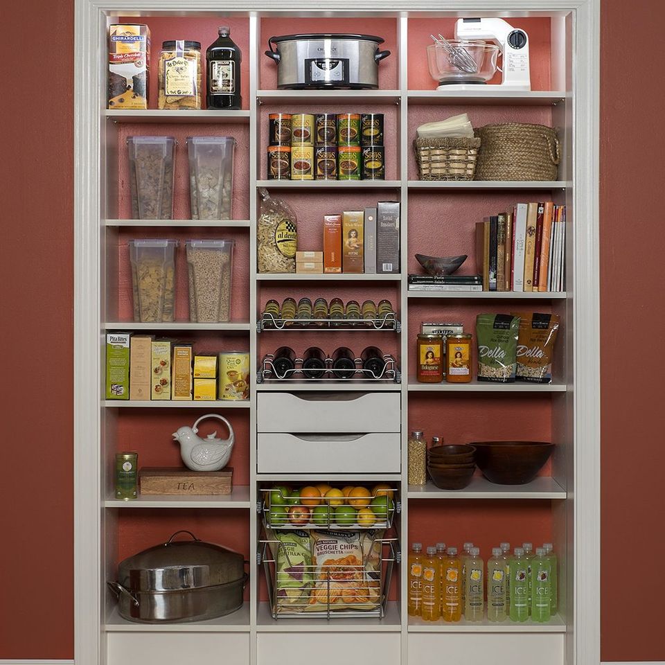 Antique white pantry with scoop drawers feb 2014 1