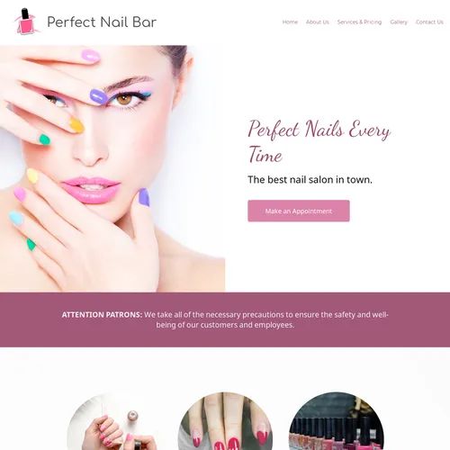 Nail salon website design theme original