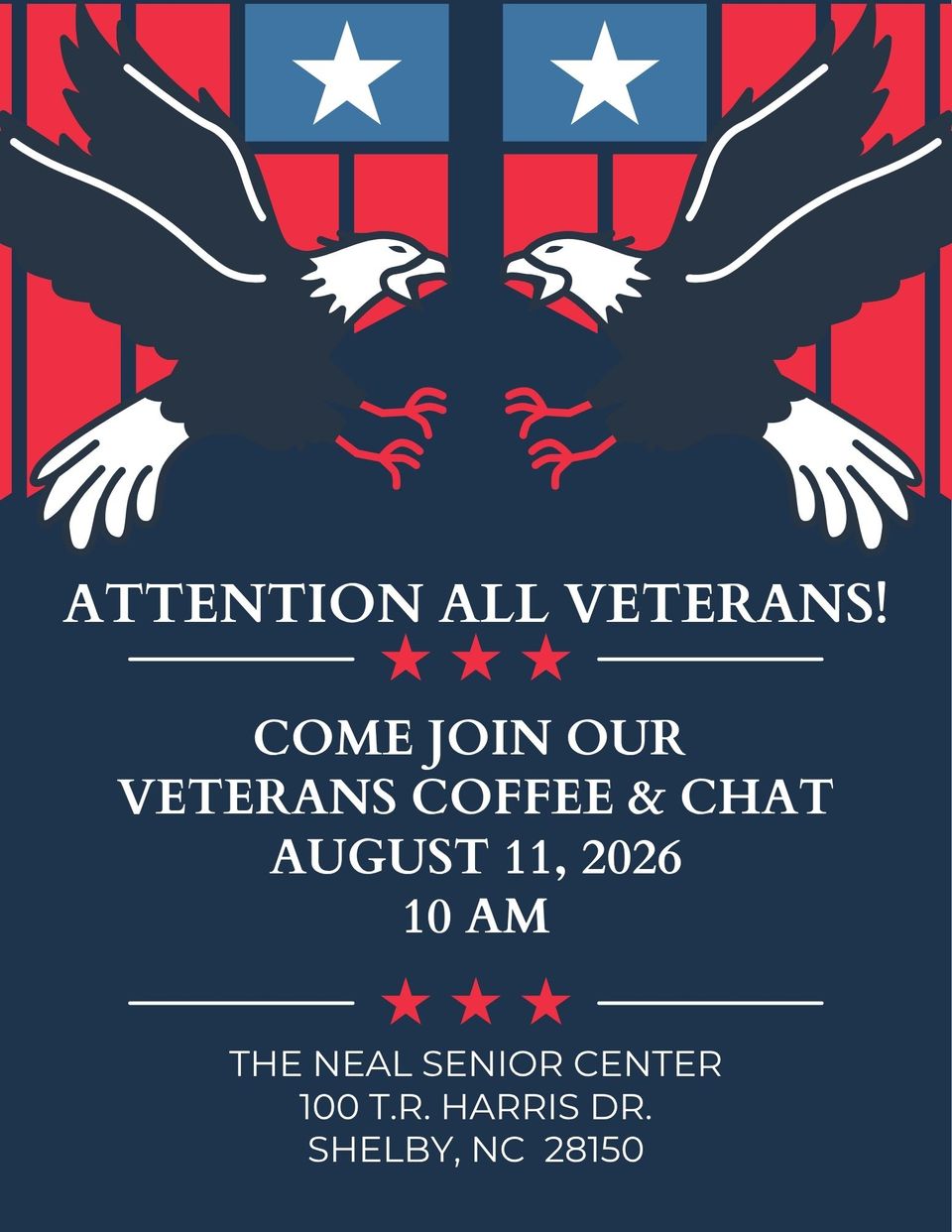 Poster  veteran's coffee   chat august 2026