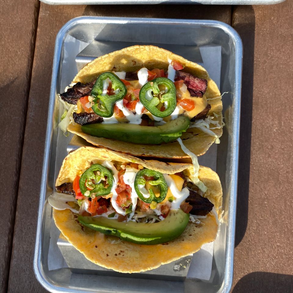Hawk photo tacos and wings