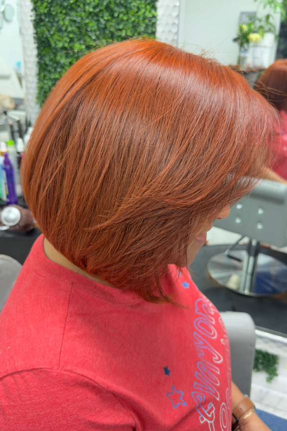 woman short hair brown