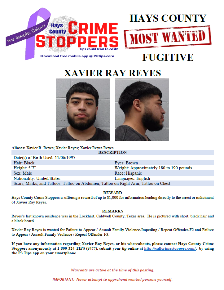 Reyes most wanted poster