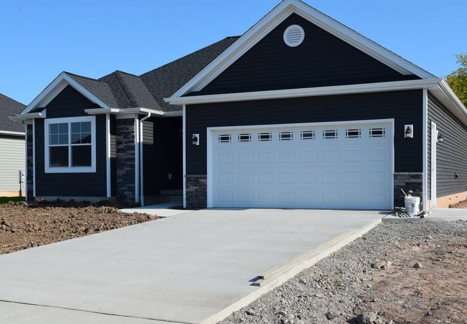 Concrete construction driveway double h